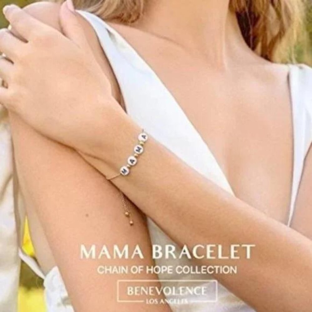 14k Polished "Mama" Baby Bracelet